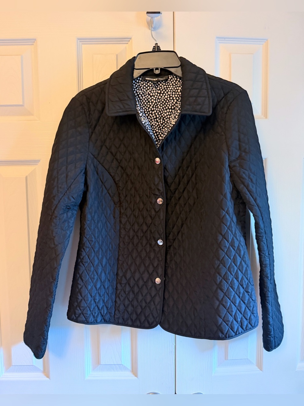 Briggs New York Black Quilted Snap-Front Jacket